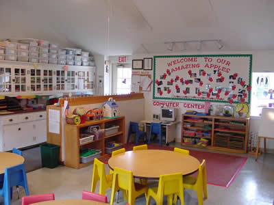 Classroom with activity tables